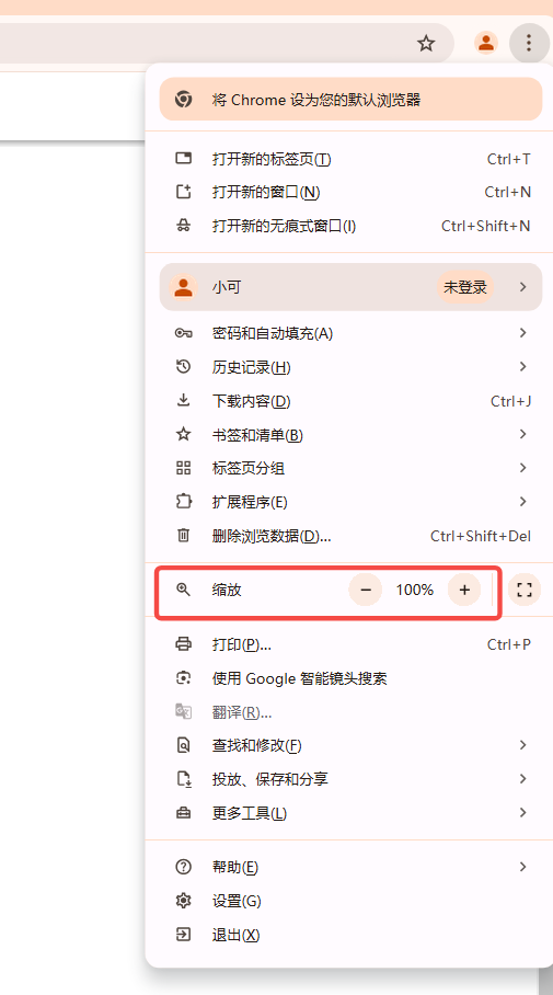 如何在Chrome浏览器中调整自定义页面的缩放比例4