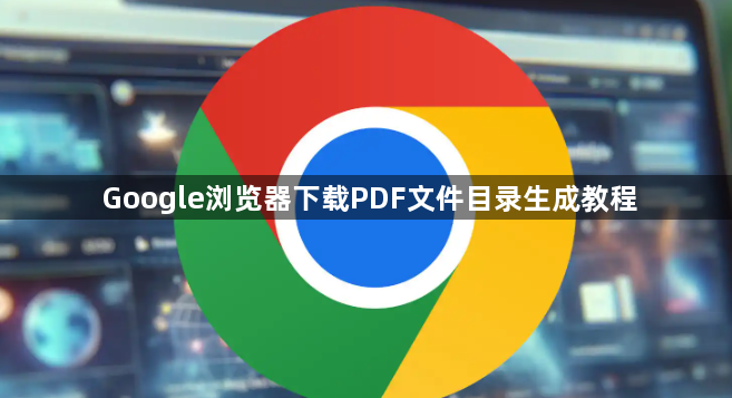 Google浏览器下载PDF文件目录生成教程1