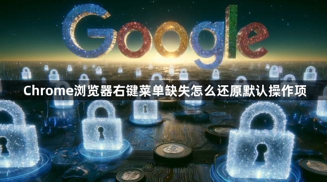 Chrome浏览器右键菜单缺失怎么还原默认操作项1