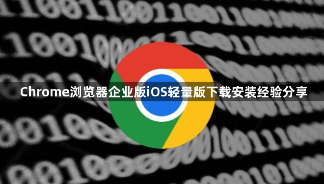Chrome浏览器企业版iOS轻量版下载安装经验分享1