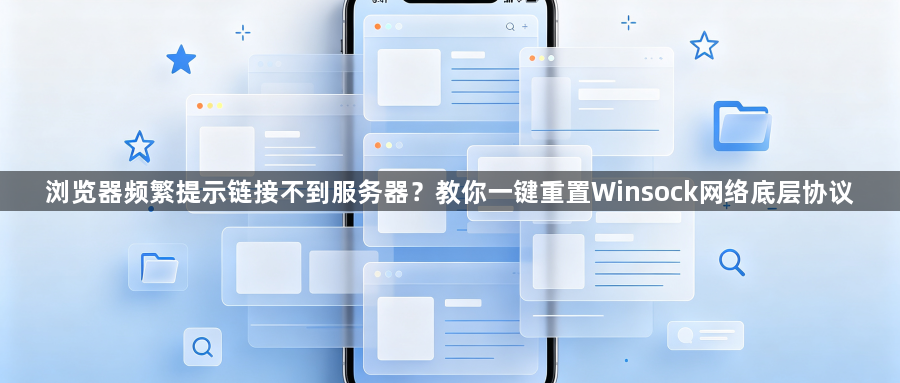 浏览器频繁提示链接不到服务器？教你一键重置Winsock网络底层协议1