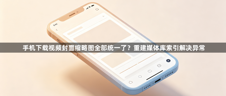 手机下载视频封面缩略图全部统一了？重建媒体库索引解决异常1