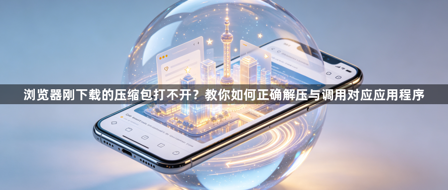 浏览器刚下载的压缩包打不开?教你如何正确解压与调用对应应用程序1